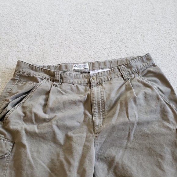 Columbia Convertible Cargo Pants Mens 38X29.5 Zip Off Shorts Tan Hiking Preowned - Picture 2 of 12